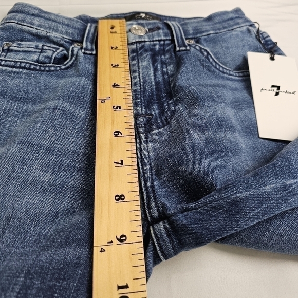 7 for all Mankind NWT Size 23 Kimmie Denim High Rise Straight Leg Jeans - Picture 6 of 12